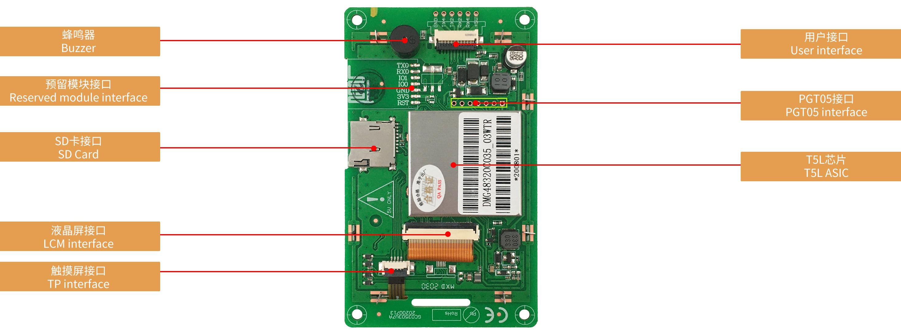 DMG48320C035_03W DWIN T5L1 UART HMI 3.5" IPS ЖК-дисплей коммерческого класса