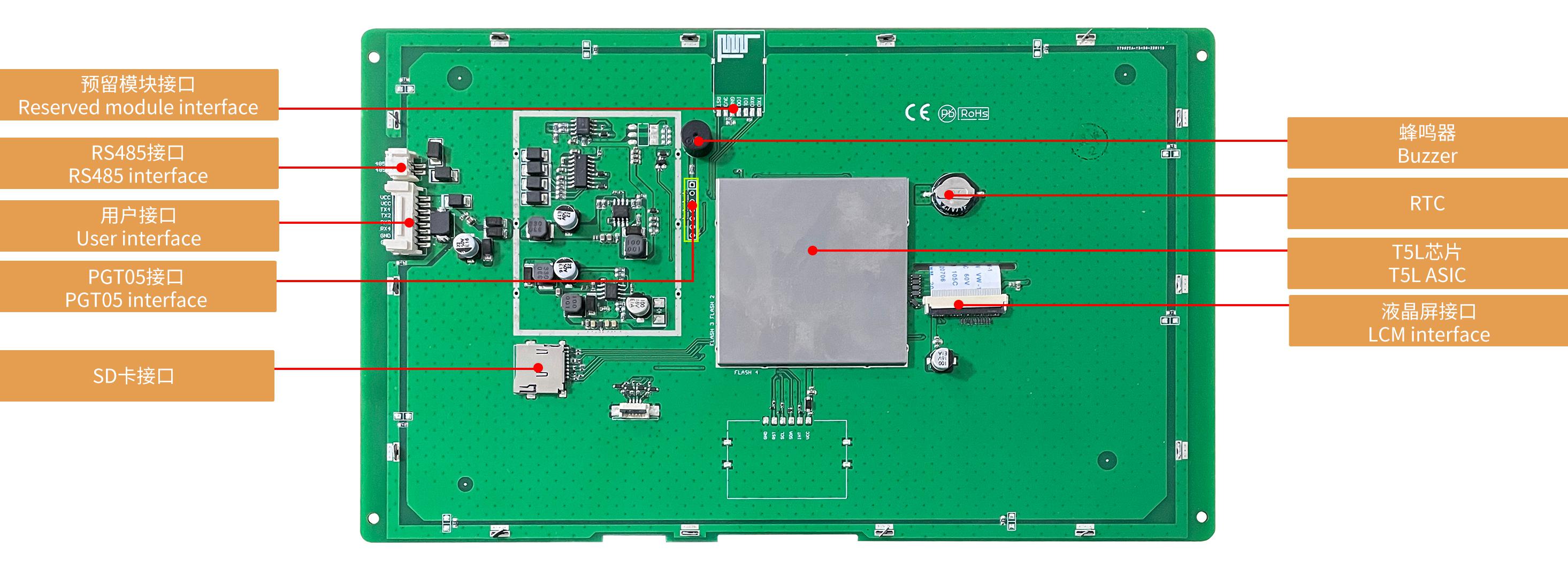 DMG12800K101_03W T5L2 UART HMI 10.1" IPS ЖК-дисплей медицинского класса