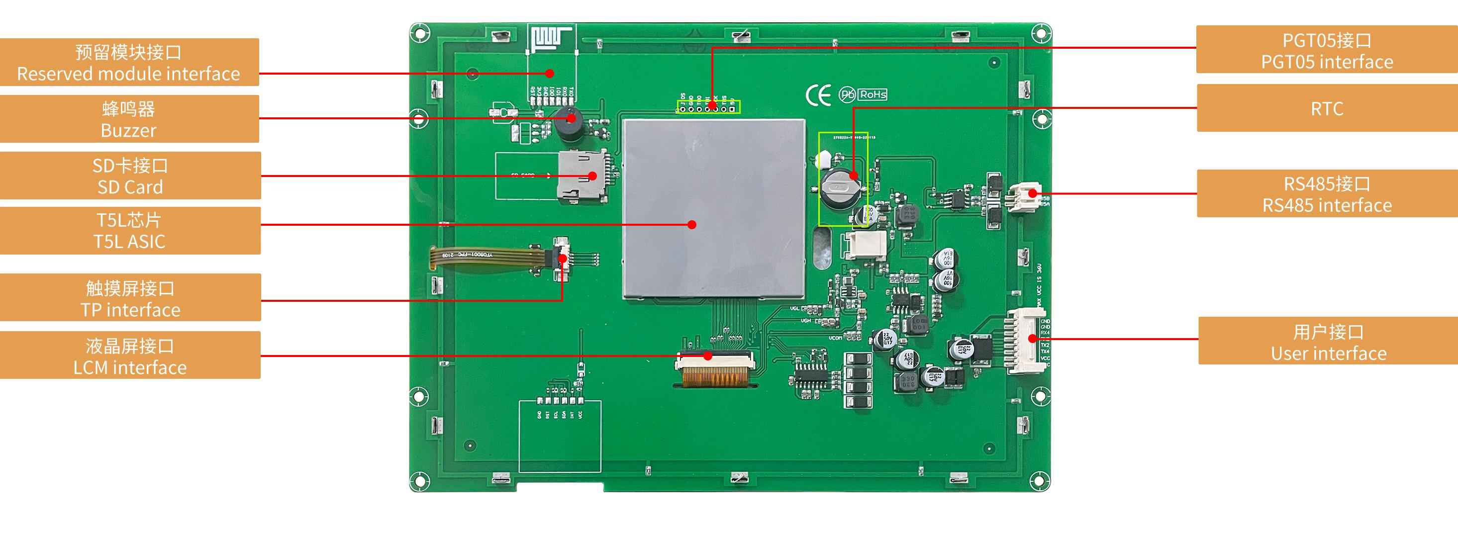 DMG10768K080_03W DWIN T5L2 UART HMI 8" IPS ЖК-дисплей медицинского класса