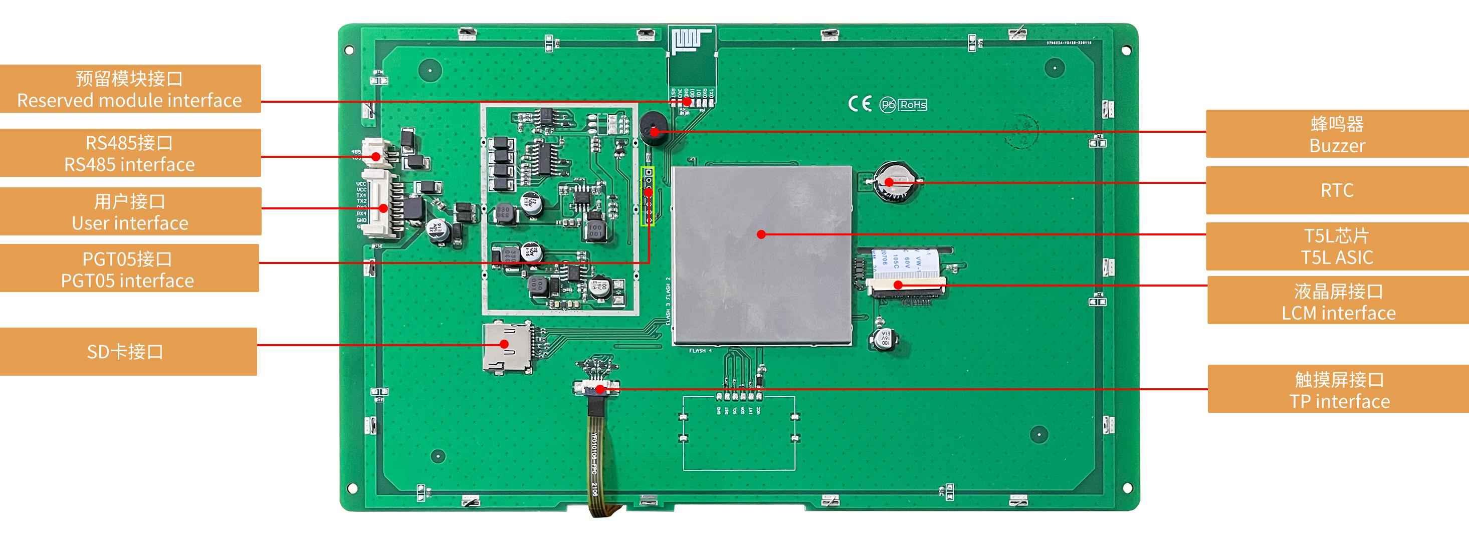 DMG12800K101_03W T5L2 UART HMI 10.1" IPS ЖК-дисплей медицинского класса
