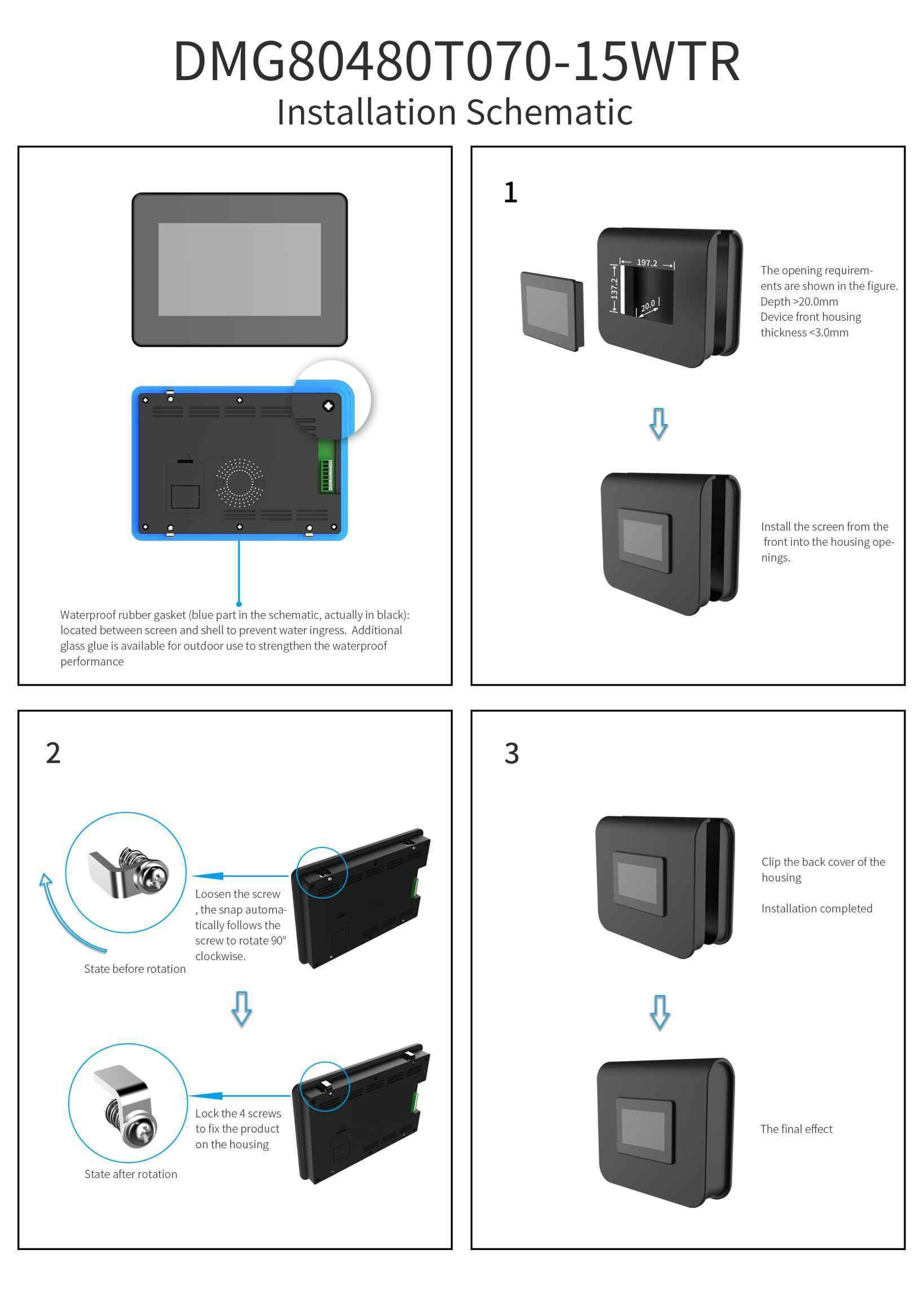 DMG80480T070_15W DWIN T5L1 UART HMI 7" TN ЖК-дисплей в корпусе промышленного класса
