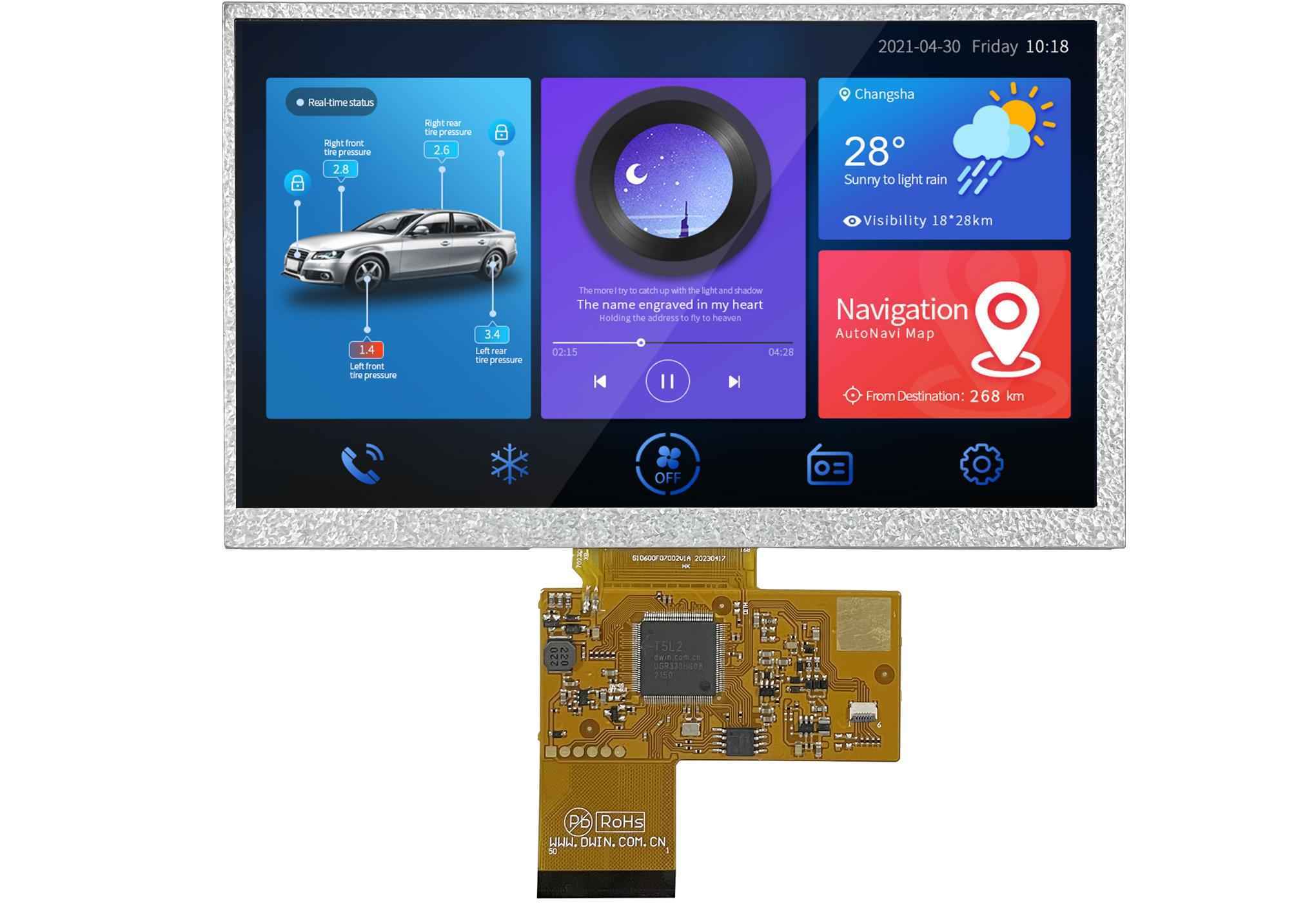 DMG10600F070_02W DWIN T5L0 HMI 7" супертонкий ЖК-дисплей COF серии