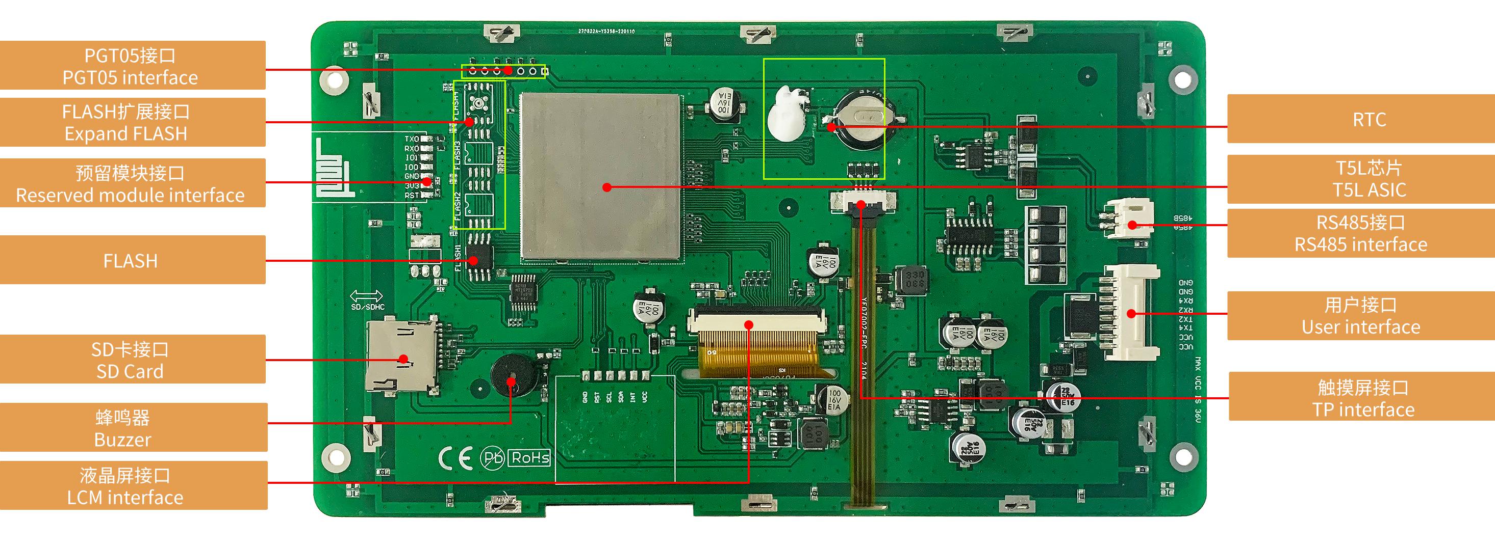 DMG80480K070_03W DWIN T5L1 UART HMI 7" TN ЖК-дисплей медицинского класса
