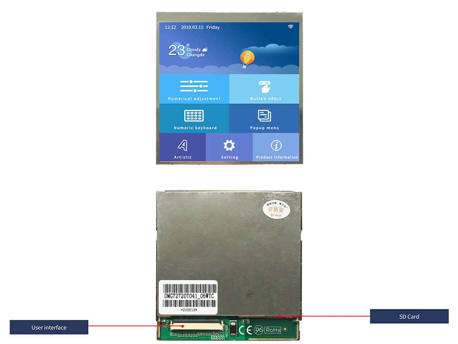 DMG72720T041_06WTC DWIN T5L1 UART HMI 4.1" IPS INCELL ЖК-дисплей промышленного класса с сенсорной ёмкостной панелью