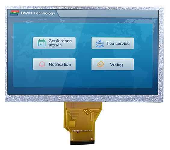 LN80480T070IA3098 DWIN 7" 800×480 RGB 24bit 50PIN 300nit TN ЖК-дисплей