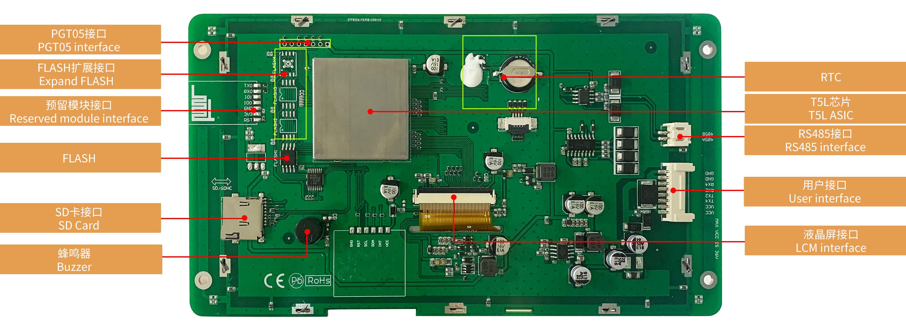 DMG80480K070_03W DWIN T5L1 UART HMI 7" TN ЖК-дисплей медицинского класса