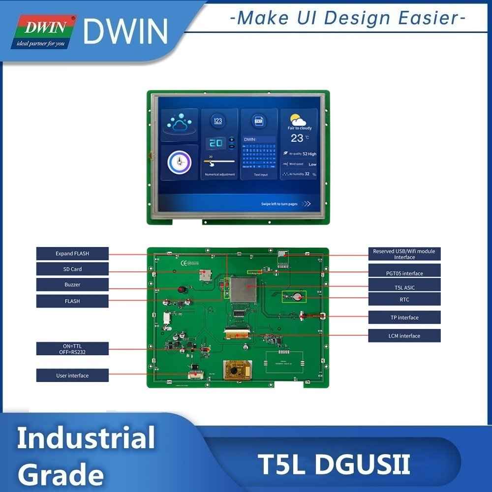 DMG10768T104_09W DWIN T5L2 UART 10.4" IPS ЖК-дисплей промышленного класса