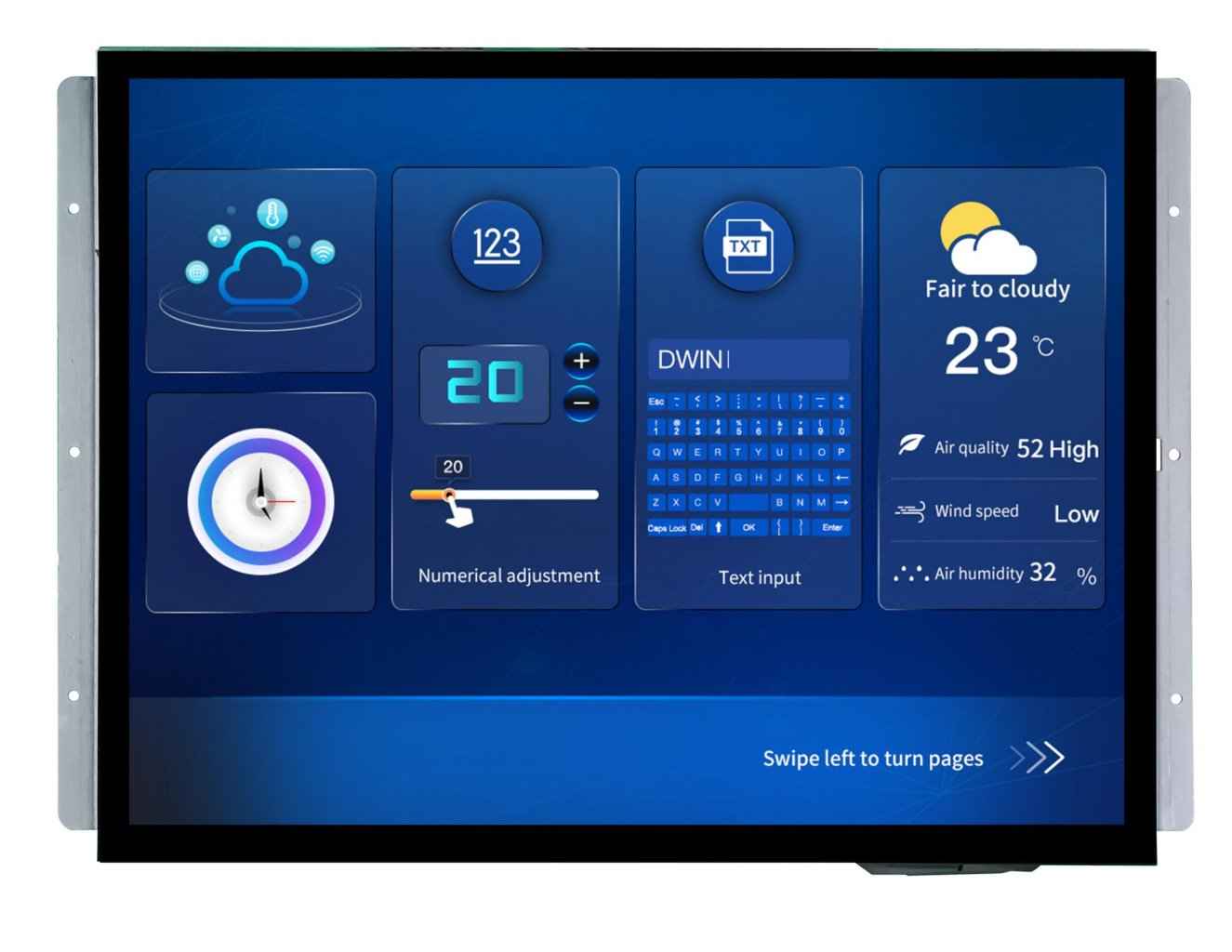 HDW150_004L DWIN HMI 15" IPS ЖК-дисплей  1024x768 с USB и HDMI интерфейсом и сенсорной ёмкостной панелью