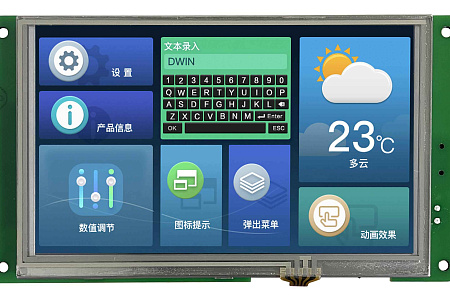 DMG80480T050_02W DWIN T5L0 UART HMI 5" IPS ЖК-дисплей промышленного класса