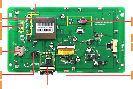 DMG10600T070_01W DWIN T5L2 UART HMI 7" IPS ЖК-дисплей промышленного класса