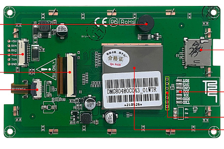 DMG80480C043_01W T5L1 UART HMI 4.3" IPS ЖК-дисплей коммерческого класса