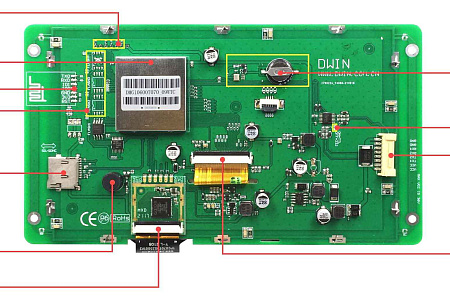 DMG10600T070_09W DWIN T5L2 UART HMI 7" IPS ЖК-дисплей промышленного класса