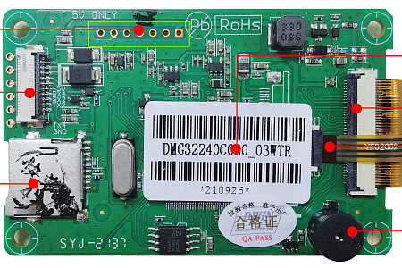 DMG32240C020_03W DWIN T5L1 UART HMI 2"  IPS ЖК-дисплей коммерческого класса