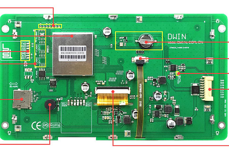 DMG10600T070_01W DWIN T5L2 UART HMI 7" IPS ЖК-дисплей промышленного класса
