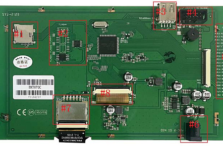 EKT070C DWIN T5L2 UART HMI 7" IPS ЖК-дисплей с оценочной платой разработки и ёмкостным сенсором