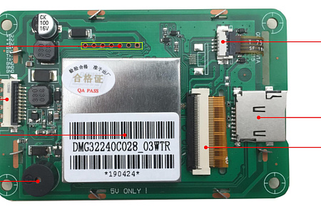 DMG32240C028_03W DWIN T5L1 UART HMI 2.8" TN ЖК-дисплей коммерческого класса